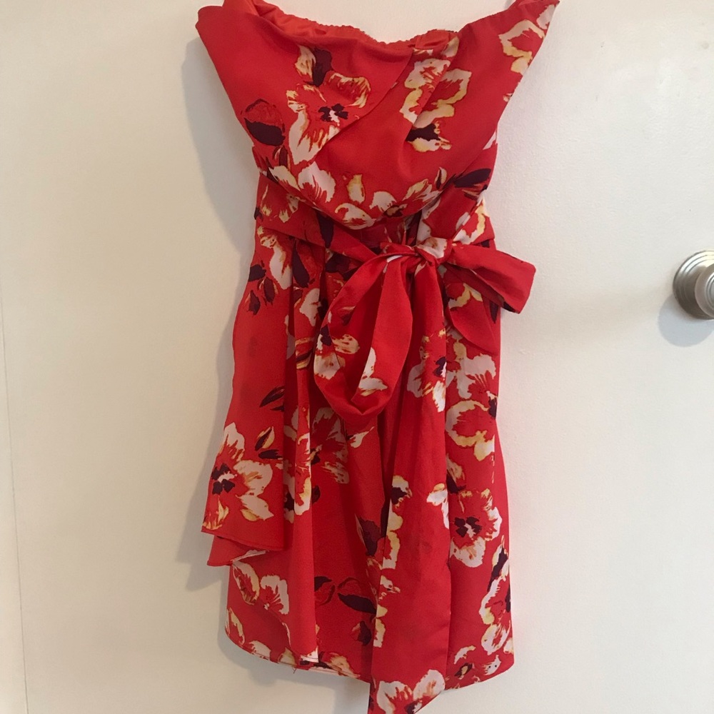 Strapless floral dress